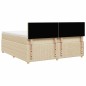 vidaXL Boxspringbett mit Matratze Creme 200x200 cm Stoff vidaXL Boxspringbett mit Matratze Creme 200x200 cm Stoff