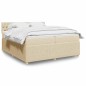 vidaXL Boxspringbett mit Matratze Creme 200x200 cm Stoff vidaXL Boxspringbett mit Matratze Creme 200x200 cm Stoff