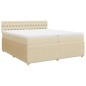 vidaXL Boxspringbett mit Matratze Creme 200x200 cm Stoff vidaXL Boxspringbett mit Matratze Creme 200x200 cm Stoff
