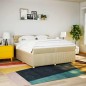 vidaXL Boxspringbett mit Matratze Creme 200x200 cm Stoff vidaXL Boxspringbett mit Matratze Creme 200x200 cm Stoff