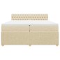vidaXL Boxspringbett mit Matratze Creme 200x200 cm Stoff vidaXL Boxspringbett mit Matratze Creme 200x200 cm Stoff