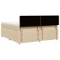 vidaXL Boxspringbett mit Matratze Creme 200x200 cm Stoff vidaXL Boxspringbett mit Matratze Creme 200x200 cm Stoff