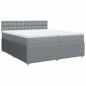 vidaXL Boxspringbett mit Matratze Hellgrau 200x200 cm Stoff vidaXL Boxspringbett mit Matratze Hellgrau 200x200 cm Stoff