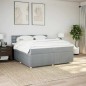 vidaXL Boxspringbett mit Matratze Hellgrau 200x200 cm Stoff vidaXL Boxspringbett mit Matratze Hellgrau 200x200 cm Stoff