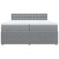 vidaXL Boxspringbett mit Matratze Hellgrau 200x200 cm Stoff vidaXL Boxspringbett mit Matratze Hellgrau 200x200 cm Stoff