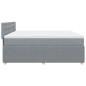 vidaXL Boxspringbett mit Matratze Hellgrau 200x200 cm Stoff vidaXL Boxspringbett mit Matratze Hellgrau 200x200 cm Stoff