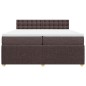 vidaXL Boxspringbett mit Matratze Dunkelbraun 200x200 cm Stoff vidaXL Boxspringbett mit Matratze Dunkelbraun 200x200 cm Stoff