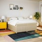 vidaXL Boxspringbett mit Matratze Creme 200x200 cm Stoff vidaXL Boxspringbett mit Matratze Creme 200x200 cm Stoff