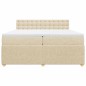 vidaXL Boxspringbett mit Matratze Creme 200x200 cm Stoff vidaXL Boxspringbett mit Matratze Creme 200x200 cm Stoff