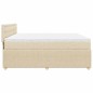 vidaXL Boxspringbett mit Matratze Creme 200x200 cm Stoff vidaXL Boxspringbett mit Matratze Creme 200x200 cm Stoff