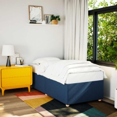 vidaXL Bettgestell ohne Matratze Blau 90x190 cm Stoff