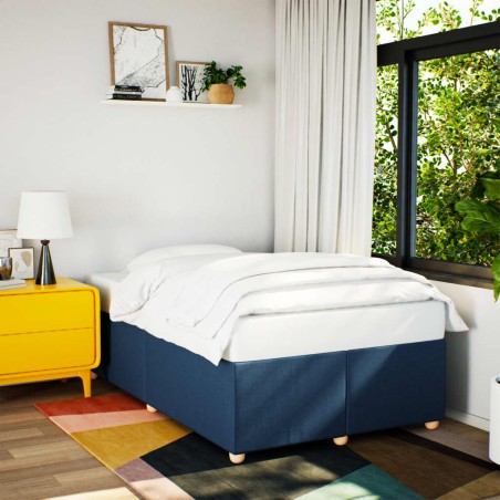 vidaXL Bettgestell ohne Matratze Blau 120x190 cm Stoff