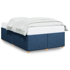 vidaXL Bettgestell ohne Matratze Blau 120x190 cm Stoff