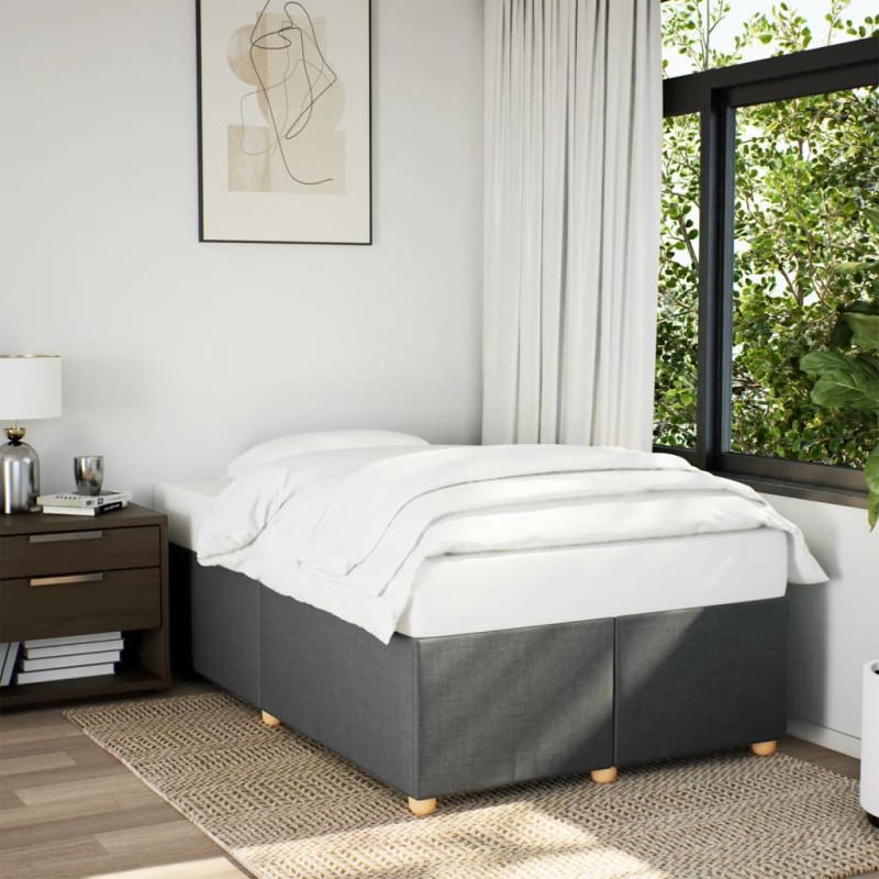 vidaXL Bettgestell ohne Matratze Dunkelgrau 120x190 cm Stoff vidaXL Bettgestell ohne Matratze Dunkelgrau 120x190 cm Stoff