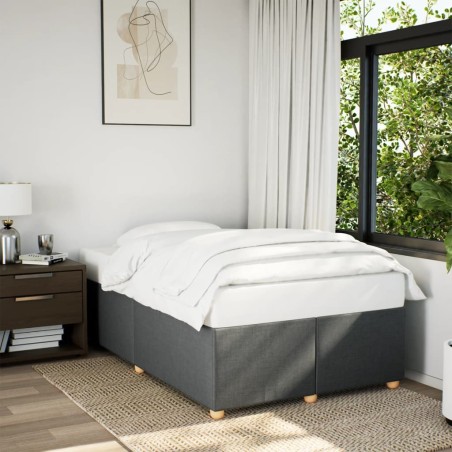 vidaXL Bettgestell ohne Matratze Dunkelgrau 120x190 cm Stoff
