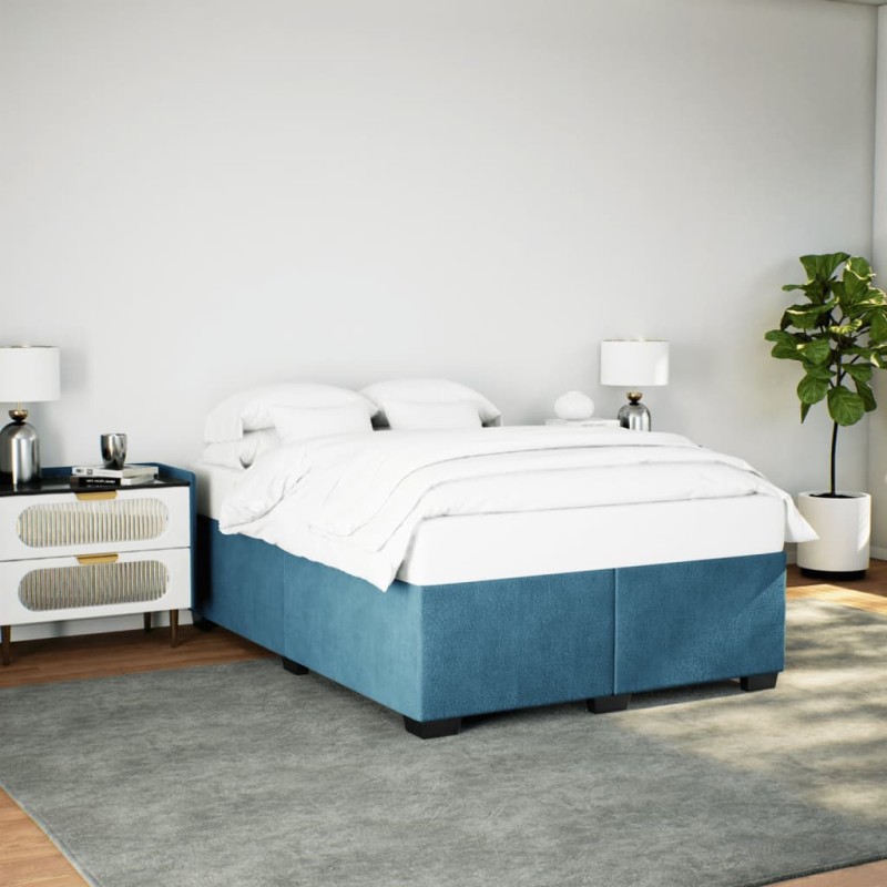 vidaXL Bettgestell Blau 160x200 cm Samt vidaXL Bettgestell Blau 160x200 cm Samt