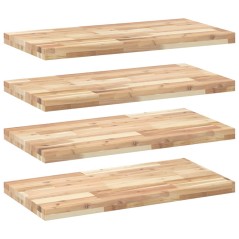 vidaXL Schweberegale 4 Stk. 80x40x4 cm Massivholz Akazie Unbehandelt