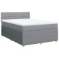 vidaXL Boxspringbett mit Matratze Hellgrau 140x200 cm Stoff vidaXL Boxspringbett mit Matratze Hellgrau 140x200 cm Stoff