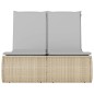 vidaXL Doppel-Sonnenliege mit Auflagen Beige Poly Rattan vidaXL Doppel-Sonnenliege mit Auflagen Beige Poly Rattan