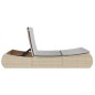 vidaXL Doppel-Sonnenliege mit Auflagen Beige Poly Rattan vidaXL Doppel-Sonnenliege mit Auflagen Beige Poly Rattan