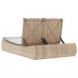 vidaXL Doppel-Sonnenliege mit Auflagen Beige Poly Rattan vidaXL Doppel-Sonnenliege mit Auflagen Beige Poly Rattan