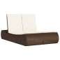vidaXL Doppel-Sonnenliege mit Auflagen Braun Poly Rattan vidaXL Doppel-Sonnenliege mit Auflagen Braun Poly Rattan
