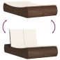 vidaXL Doppel-Sonnenliege mit Auflagen Braun Poly Rattan vidaXL Doppel-Sonnenliege mit Auflagen Braun Poly Rattan