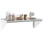 vidaXL Wandregal 100x45x31 cm Silbern Edelstahl vidaXL Wandregal 100x45x31 cm Silbern Edelstahl