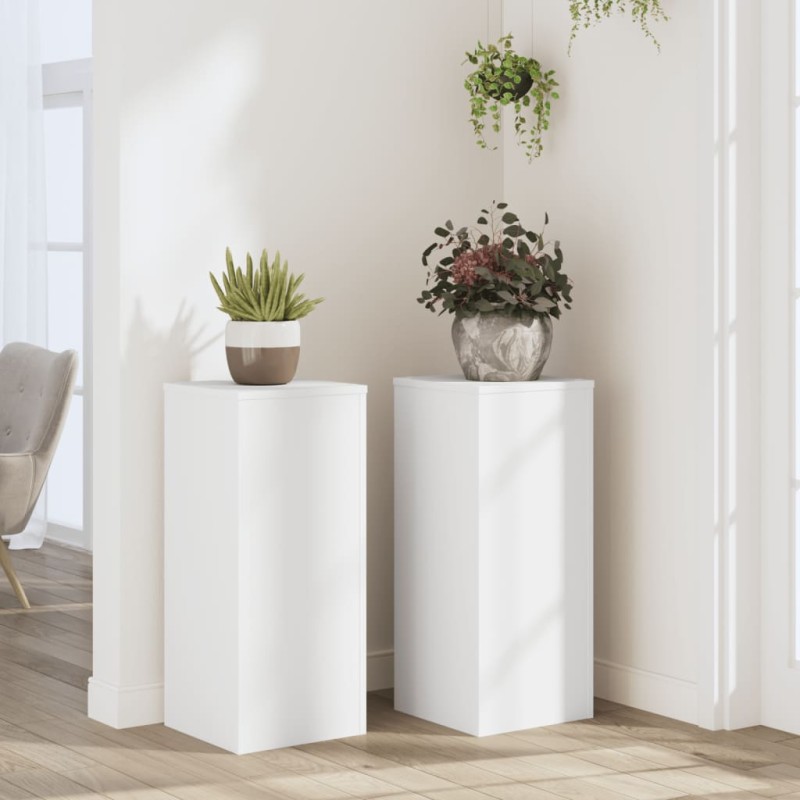vidaXL Pflanzenständer 2 Stk. Weiß 30x30x70 cm Holzwerkstoff vidaXL Pflanzenständer 2 Stk. Weiß 30x30x70 cm Holzwerkstoff