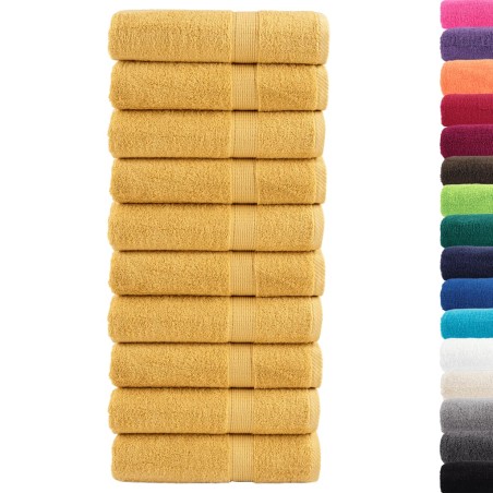 vidaXL Premium-Badetücher SOLUND 10 Stk. Gold 100x150 cm 600 g/m²