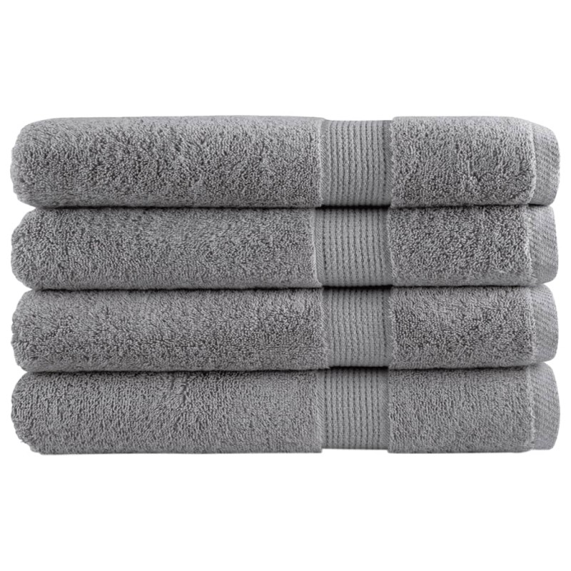 vidaXL Premium-Handtücher SOLUND 4 Stk. Grau 100x200 cm 600 g/m² vidaXL Premium-Handtücher SOLUND 4 Stk. Grau 100x200 cm 600 g/m²