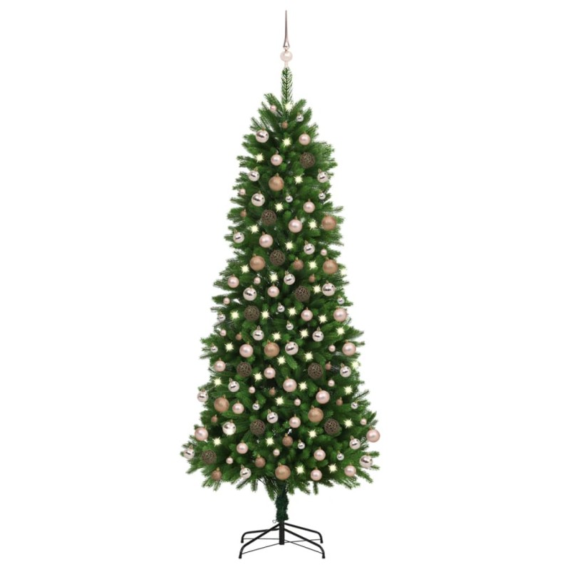 Künstlicher Weihnachtsbaum mit LEDs & Kugeln 240 cm Grün Künstlicher Weihnachtsbaum mit LEDs & Kugeln 240 cm Grün