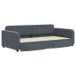 vidaXL Tagesbett Ausziehbar mit Schubladen Dunkelgrau 100x200 cm Samt vidaXL Tagesbett Ausziehbar mit Schubladen Dunkelgrau 100x200 cm Samt