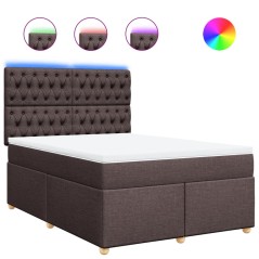 vidaXL Boxspringbett mit Matratze Dunkelbraun 140x190 cm Stoff
