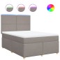 vidaXL Boxspringbett mit Matratze Taupe 140x190 cm Stoff vidaXL Boxspringbett mit Matratze Taupe 140x190 cm Stoff
