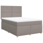 vidaXL Boxspringbett mit Matratze Taupe 140x190 cm Stoff vidaXL Boxspringbett mit Matratze Taupe 140x190 cm Stoff