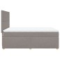 vidaXL Boxspringbett mit Matratze Taupe 140x190 cm Stoff vidaXL Boxspringbett mit Matratze Taupe 140x190 cm Stoff