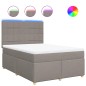 vidaXL Boxspringbett mit Matratze Taupe 140x190 cm Stoff vidaXL Boxspringbett mit Matratze Taupe 140x190 cm Stoff