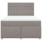 vidaXL Boxspringbett mit Matratze Taupe 140x190 cm Stoff vidaXL Boxspringbett mit Matratze Taupe 140x190 cm Stoff