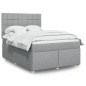 vidaXL Boxspringbett mit Matratze Hellgrau 140x200 cm Stoff vidaXL Boxspringbett mit Matratze Hellgrau 140x200 cm Stoff