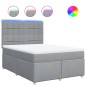 vidaXL Boxspringbett mit Matratze Hellgrau 140x200 cm Stoff vidaXL Boxspringbett mit Matratze Hellgrau 140x200 cm Stoff