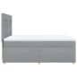 vidaXL Boxspringbett mit Matratze Hellgrau 140x200 cm Stoff vidaXL Boxspringbett mit Matratze Hellgrau 140x200 cm Stoff