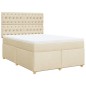 vidaXL Boxspringbett mit Matratze Creme 140x190 cm Stoff vidaXL Boxspringbett mit Matratze Creme 140x190 cm Stoff