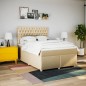 vidaXL Boxspringbett mit Matratze Creme 140x190 cm Stoff vidaXL Boxspringbett mit Matratze Creme 140x190 cm Stoff