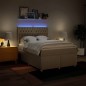 vidaXL Boxspringbett mit Matratze Creme 140x190 cm Stoff vidaXL Boxspringbett mit Matratze Creme 140x190 cm Stoff