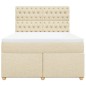 vidaXL Boxspringbett mit Matratze Creme 140x190 cm Stoff vidaXL Boxspringbett mit Matratze Creme 140x190 cm Stoff