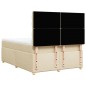 vidaXL Boxspringbett mit Matratze Creme 140x190 cm Stoff vidaXL Boxspringbett mit Matratze Creme 140x190 cm Stoff