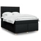 vidaXL Boxspringbett mit Matratze Schwarz 140x190 cm Stoff vidaXL Boxspringbett mit Matratze Schwarz 140x190 cm Stoff