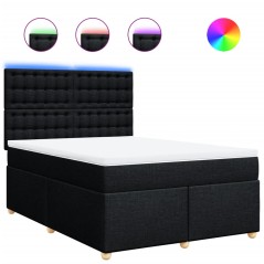 vidaXL Boxspringbett mit Matratze Schwarz 140x190 cm Stoff