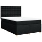 vidaXL Boxspringbett mit Matratze Schwarz 140x190 cm Stoff vidaXL Boxspringbett mit Matratze Schwarz 140x190 cm Stoff